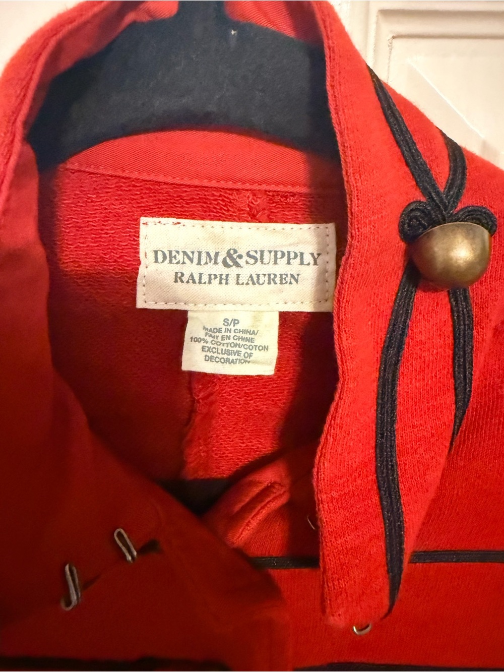 Ralph Lauren Denim & Supply Red Nutcracker Military Band Red Cropped Jacket Sm - Picture 4 of 8